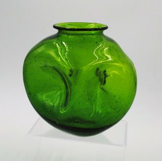 Vintage Blenko Hand Blown Glass MCM Vase - 903 - 4 - Lime 2