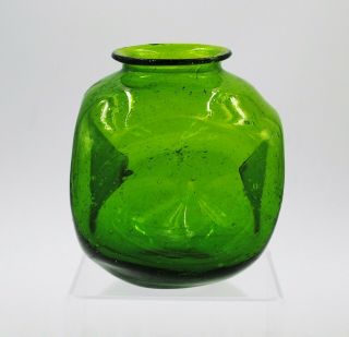 Vintage Blenko Hand Blown Glass MCM Vase - 903 - 4 - Lime 3