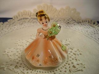 Vintage Josef Originals November Birthday Girl Figurine W/topaz Rhinestones