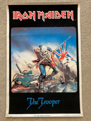 Vintage 1984 Iron Maiden The Trooper Black Light Poster 35x23