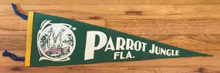 Parrot Jungle Miami Florida 1950s Souvenir Pennant