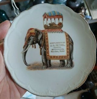 Very Neat Jg Petzel General Merchandise Elephant Pic Norden Nebraska Plate