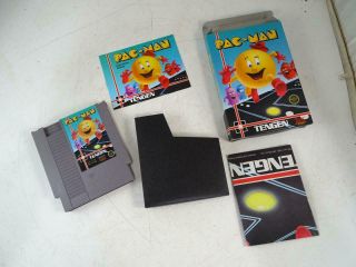 Vintage 1984 Pac - Man Tengen Nintendo Nes Video Game Complete W/ Box Retro Old