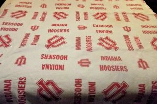 Vintage Indiana University IU Hoosiers Fleece Full Size Blanket 2
