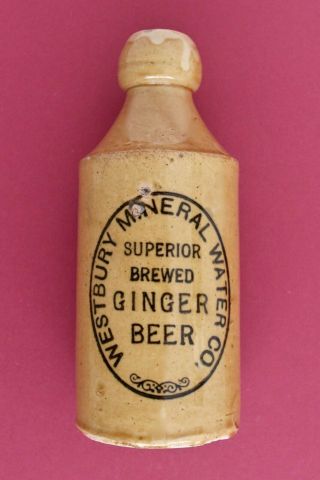 Vintage C1900s Westbury Mineral Water Co Wiltshire Stone Ginger Beer Bottle