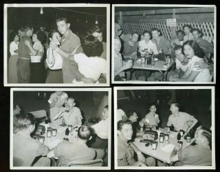 8 Snapshot Photos Us Soldiers Drinking,  Dancing With Local Girls Korea 1950 