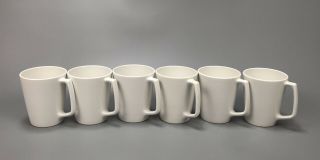 Set Of 6 Vintage White Glass Centura By Corning Coffee Mugs Cups D Handles
