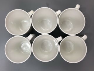 Set of 6 Vintage White Glass Centura by Corning Coffee Mugs Cups D Handles 2