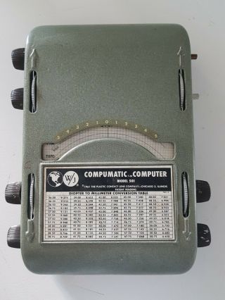 Vintage 1961 Optometry Compumatic Computer 501 Plastic Contact Lens