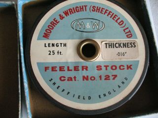 Vtg Moore & Wright P/n 127.  016 " Doall Thickness Gage Feeler Stock 25ft