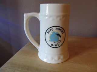 Attu Horny Bird/us Coast Guard Station Glazed Ceramic Handled Beer Mug Vg Shape