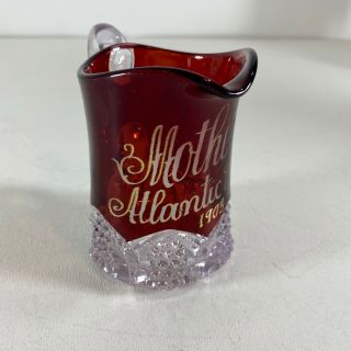 1903 Antique Ruby Red Flash Glass Cup Mug 