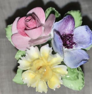 Vintage Royal Doulton Mini Basket Of Flowers Porcelain Made In England