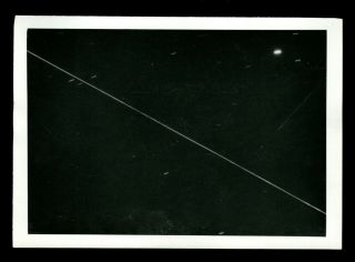 Vintage Astronomy Snapshot Photo 1950s Sputnik 3 Satellite Timed Exposure