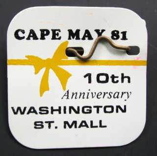 1981 Cape May Seasonal Beach Tag - Washington Street Mall - 39 Years Old