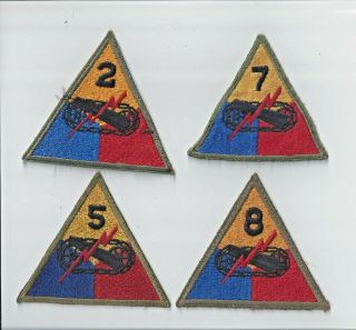 4 Vintage U S Army Armored Division Patches