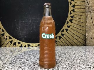 Vintage Full Orange Crush Beverage Cola 355ml Glass Soda Advertising Bottle
