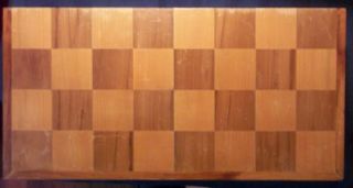 Vintage Chess Set In Wooden Box As Playing Board