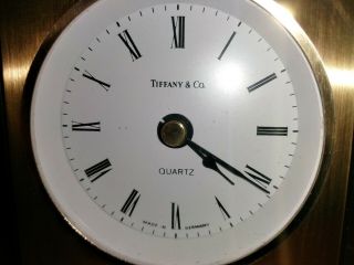 Vintage Tiffany & Co Quartz Time Brass Mantel/desk Clock Battery Operated
