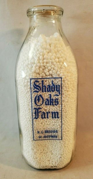 Tspq Pyro Square Milk Bottle Briggs Shady Oaks Farm W Medway Ma Norfolk County