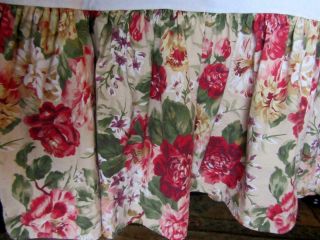 Vintage Ralph Lauren Queen Bedskirt Constance Post Road Garden Florals Beige 15 "
