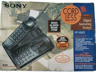 Vintage 90s Sony Spp - Aq600 25 Ch.  Cordless Telephone System W/ Digital Answer