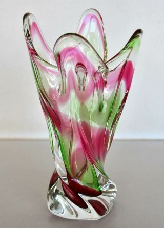 Vintage Retro Art Glass Vase Lovely Colours Murano?