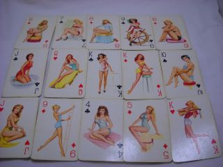 Vintage Deck of Playing Cards Pin - Up Girls w/Case 2