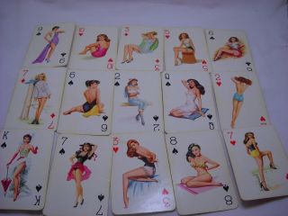 Vintage Deck of Playing Cards Pin - Up Girls w/Case 3