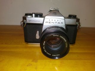 Vintage Pentax Asahi Spotmatic Camera Smc Takumar 1:2/55 Lens Made Japan