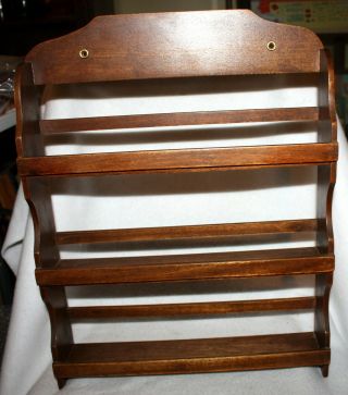 Vintage Wooden 3 - Shelf Spice Rack 18 1/4 " X 14 1/4 " Nr