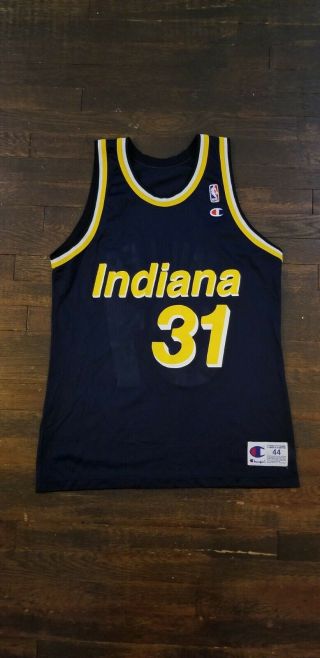 Vintage 90s Champion Authentic Reggie Miller Indiana Pacers 31 Jersey Size 44