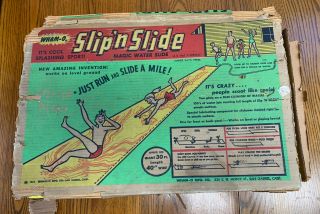 Vintage 1961 Wham - O Slip N Slide Cool Graphics Classic Toy