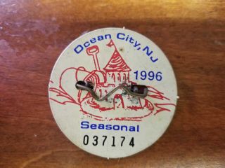 1996 Ocean City Nj Seasonal Beach Tag Badge Jersey