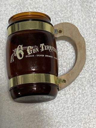 Vintage 6 Gun Territory Amber Siesta Ware Mug.  Ocala - Silver Springs - Florida.