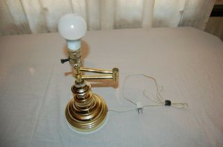 Underwriters Laboratories Brass Swing Arm Desk Table Lamp Vintage Portable