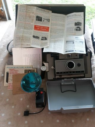 Vintage Polaroid Land Camera Automatic 230 With Case And Flash