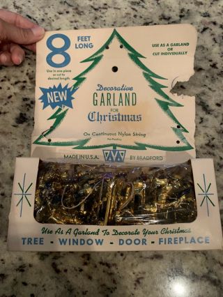 Bradford Christmas Vintage Decorative Gold Garland Tree Window Door Fireplace