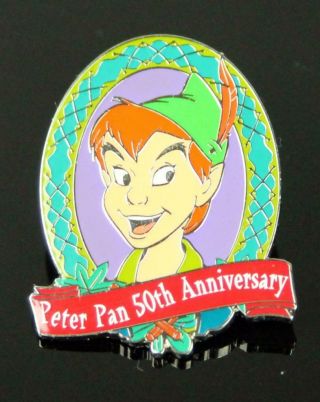 Vtg Walt Disney Peter Pan 50th Anniversary Trading Pin Brooch
