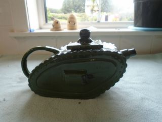 Vintage Green Pottery Ww1 Tank Teapot
