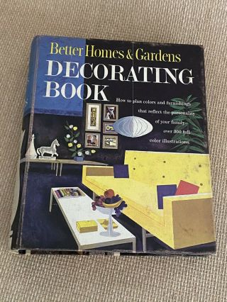 Vintage 1956 1961 Better Homes & Gardens Decorating Book Mid Century Modern Mcm