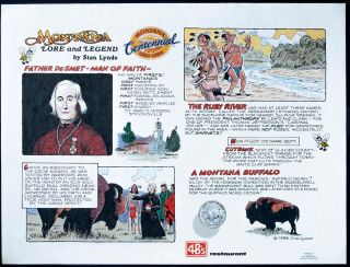 Vintage Stan Lynde Montana Lore And Legend Montana Centennial 1889 - 1989 Matt