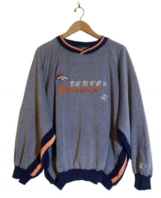 Vintage 90s Mens Denver Broncos Nfl Pro Line Embroidered Sweatshirt Size Xl