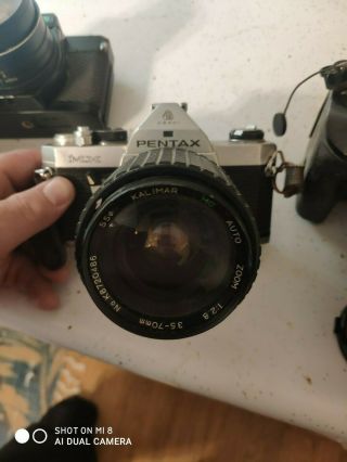 Vintage Asahi Pentax Mx With Extra Lenses And Cameras.