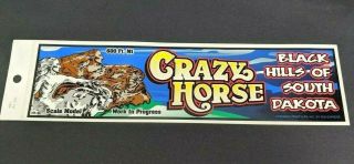 Vintage Crazy Horse Black Hills South Dakota Bumper Sticker National Park Decal