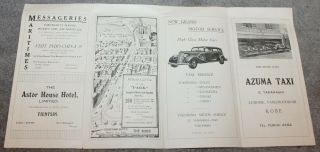 Vintage Cook Wagon Lit Steamer Ships Brochure Map Of Far East Circa 1930 