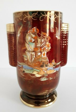 Vintage Crown Devon Rouge Vase.