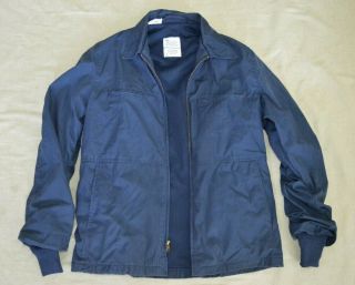 Vintage Usn Us Navy Military Blue Utility Deck Coat Jacket 1987 Dated Nos 40r