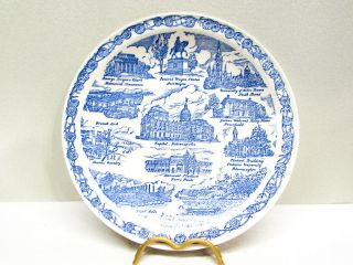 Indiana State Song Plate Vintage Blue And White Vernon Kilns