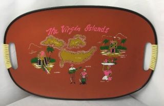 Virgin Islands,  Vintage,  Mid Century,  Hand Painted Serving/trinket Tray,  Travel